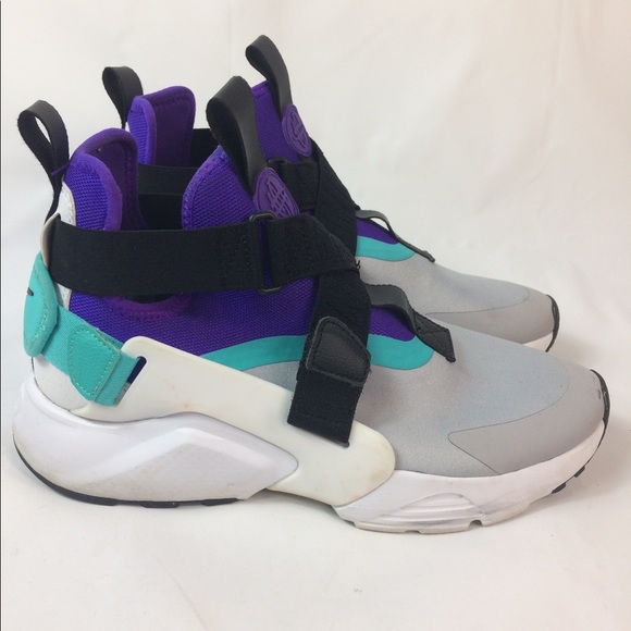 Nike Air Huarache City Size 8 Gray Purple Aqua - Picture 5 of 11